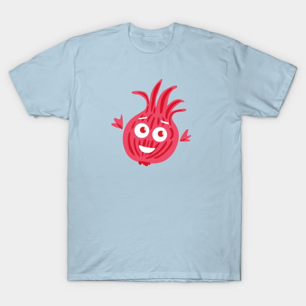 Kawaii Cute Red Onion T-Shirt by Boriana Giormova